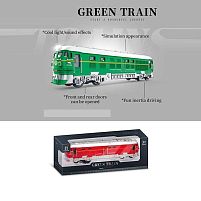 Потяг 731-8 K 2 кольори, розмір: 23х4х5 см, підсвічування, звук, інерція, відкриваються двері, в коробці