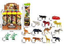 Набір тварин 6676 12 тварин, модельки рослин, в коробці, ЦІНА ЗА 16 ШТУК В БЛОЦІ