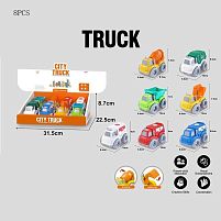 Набір машин 814-1 ЦІНА ЗА 8 ШТУК В БЛОЦІ, “Спецтехніка”, рухомі елементи конструкцій, в коробці