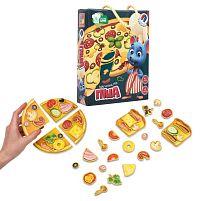 Игра настольная "Магнитная кулінарная игра. Пицца" VT3004-02 укр. "Vladi Toys", 6 оснований, 41 магнитный элемент