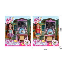 Лялька з меблями 993 2 види, шкільний клас, аксесуари, в коробці