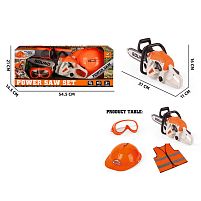 Набір інструментів 192 H 2/3 4 елементи, звук, ланцюгова пила, каска, окуляри, жилетка, в коробці