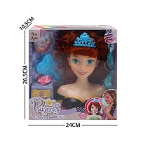 Манекен для зачісок LK 1712 B аксесуари, гребінець, корона, пасмо, в коробці