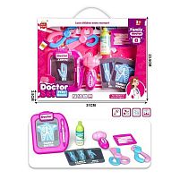 Набір лікаря 1208 C-1 ножиці, щипці, молоточок, пляшечка, рентген - картки, бейдж, планшет для записів, в коробці