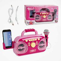 Караоке 5021 підсвічування, мікрофон, Bluetooth, MP3-кабель, USB-кабель, працює від мережі, в коробці