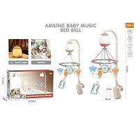 Карусель HL 2025-81 2 кольори, підсвічування, звуки, мелодії, пульт керування, таймер, регулювання гучності, обертається, підвіски-брязкальця,