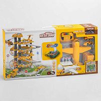 Трек 660 А-302 5 поверхів, 2 машинки, 1 машинка змінює колір, літак, автоматичний підіймач, світло, звук, аксесуари, в коробці