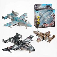 Літак XG 879-101 A 3 кольори, металопластик, інерція, звук, підсвічування, у коробці, ВИДАЄТЬСЯ ТІЛЬКИ МІКС ВИДІВ