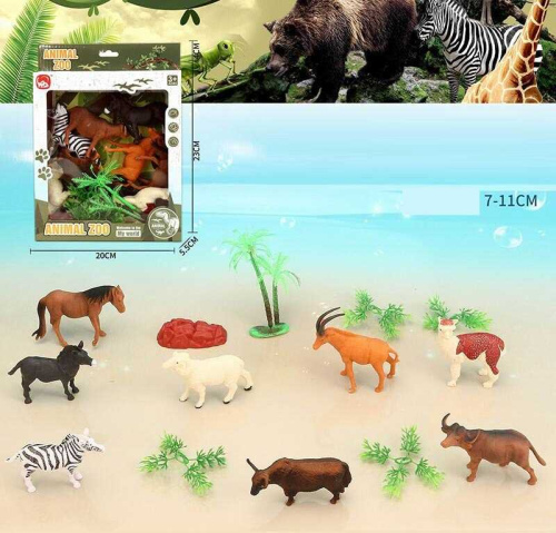 Набір тварин 3309-26 8 фігурок, в коробці