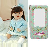 Лялька QM 88011 "TK Group", висота: 50 см, гумова, імітація скляних очей, пустушка, пляшечка, памперс, взуття, пов’язка, в коробці