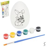 Яйце-розмальовка великоднє з фарбами 6шт/уп 5*7см Stenson R40471