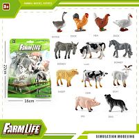 Набір тварин YJ 709 “Свійські тварини”, 12 штук, в пакеті