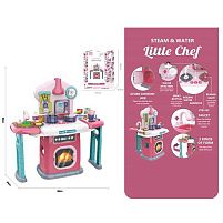 Кухня 661-516 висота 60 см, 42 елементи, світло, звук, парогенератор, помпова подача води, кухонні й столові прибори, пательня, каструля, продукти