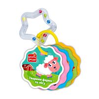 Гра розвиваюча картки на кільці з брязкальцем "Тварини ферми" VT2000-30 "Vladi Toys"