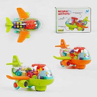 Літак музичний 80587 "WToys", ОЗВУЧУВАННЯ УКРАЇНСЬКОЮ МОВОЮ, 2 види, шестерні, пісня, підсвічування, автоматичний рух, в коробці
