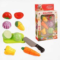 Продукти на липучках 1294 B 6 овочів, ніж та дошка для нарізання, в коробці