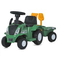 Каталка-толокар Bambi Racer M 6153B-5 (трактор з причепом, граблі, лопатка, колеса: пластик, 32*44*55 см, червоний, до 20 кг)