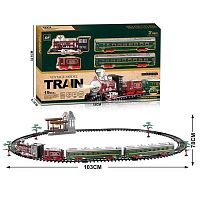 Залізниця 9299-65 19 елементів, 4 вагони довжиною 84 см, дорога 103х78 см, підсвічування, звук-беззвучний режим, рух вперед, на батарейках, в кор
