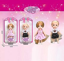 Лялька SK 097 2 види, висота: 16 см, імітація скляних очей, шарнірні суглоби, на листі