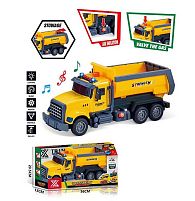 Спецтехніка 688-1 A “Вантажівка”, довжина 32 см, підсвічування, звукові ефекти, інерція, гумові колеса, відкидний кузов, в коробці