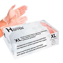 Рукавички вінілові XL Hoffen 4.0г нестерильні нетекстуровані б/п 50пар/уп Stenson HFN-15402XL