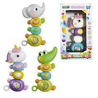 Брязкальце 68365 "WToys", ОЗВУЧУВАННЯ УКРАЇНСЬКОЮ МОВОЮ, підсвічування, пісні, тріскачки, обертальні елементи, прорізувачі, брязкаючий елемент,