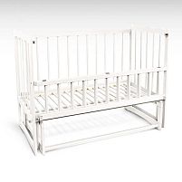 Ліжечко дерев`яне маятник - відкидний бортик "Сон" С-137469 вільха - колір білий