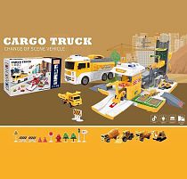 Парковка SJ 666 B довжина 40 см, підсвічування, звук транспорту, мелодії, трек, 4 металопластикові машинки, дорожні знаки, ялинка, гідрант, в коро