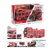 Автобус YW 9099 B звуки, підсвічування салона, конструктор, інерція, викрутка, рухомі деталі, в коробці