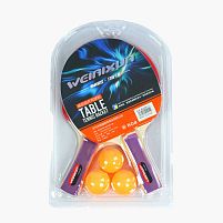 Набір ракеток C 65308 для пінг понгу 2 ракетки, 3 м'ячики, в слюді