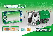 Спецтехніка D 998-1 A "Сміттєвоз", світло, звук, відкидний борт, викрутка, масштаб 1:14, в коробці