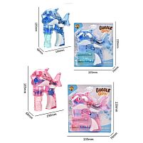 Пістолет з мильними бульбашками MY 10085 Y-2 2 види, “Дельфінчик”, підсвічування, 2 мильних розчини, автоматичний принцип, звукові ефекти, на б