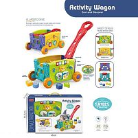 Музична каталка RJ 6829 бізіборд, звук, музика, піаніно, підсвічування, пальчикові ігри, сортер, тріскачка, в коробці