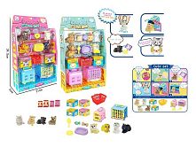 Набір тварин 884 4 тваринки, пискавки, будиночки, аксесуари, в коробці