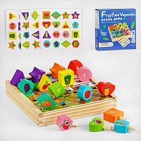 Дерев`яна гра C 55581 дерев'яна основа, фігурки, картки, у коробці