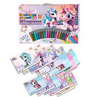 Малюй піском 44323 "4FUN Game Club", 24 картки, 16 кольорів піску, 6 мольбертів, щітка, в коробці