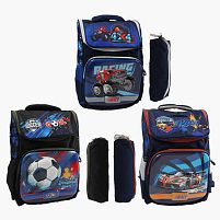 Рюкзак C 72902 розмір: 25х16х44 см, 1 відділення, 3 кишені, на блискавці, пластикові вставки, пакет, в пакеті, ВИДАЄТЬСЯ МІКС ВИДІВ