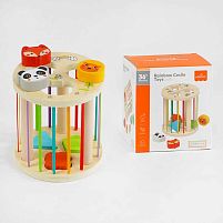 Дерев'яний геометричний сортер C 61499 еластичні стрічки, сортер тварини, в коробці
