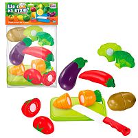 Овочі на липучках “Що є на кухні?” 65270 "4FUN Game Club", 10 елементів, обробна дошка, ніж, у пакеті