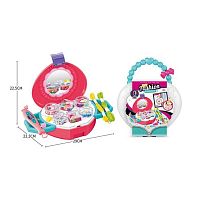 Набір для плетіння KL 7788 , нитки, 2 заколки, 2 кільця, 6 наборів бусин, наліпки, станок для плетіння, дзеркало, у сумці