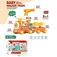 Ходунки - каталка 668-63 сидіння, музика, підсвічування, парогенерація, пальчикові ігри, ключ запалювання, шестерні, геометричний сортер, озвуче