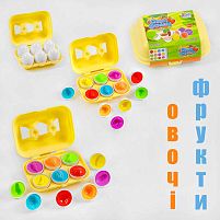 3D сортер "Овочі та фрукти" 52003 2 види, "4FUN Game Club", "Яєчний лоток", 6 штук в коробці