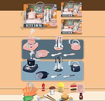 Набір посуду 096 D-5 Штрих=00247 підсвічування, звукові ефекти, парогенератор, посуд, продукти, в коробці, ВИДАЄТЬСЯ ТІЛЬКИ МІКС ВИДІВ