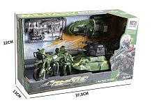 Набір військової техніки 10-5 танк, лодка, мотоцикл, зброя, фігурка з рухомими кінцівками, в коробці