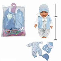 Одяг для пупса BLC 242 P комбінезон, шапочка, жилет, для ляльок зростом 40-45 см, у пакеті