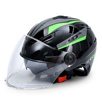 Шолом Profi MAS 1027-1 (розмір: «M» 57-58 см, 10 отворів, для мопеда, моторолера, скутера, чорний)