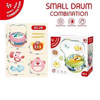 Музичні інструменти 8 D 2 A барабан, бубон, маракаси-брязкальце, труба, ксилофон, барабанні палички, ремінці, гумові елементи, в коробці