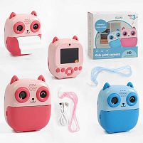 Фотоапарат-принтер C 73493 фронтальна камера, type-C, роз’єм для TF-карти, фото, відео, 4 гри, додаток для телефону, чорно-білий друк, рулон терм