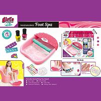Набір для педикюру MBK 590 ванночка для ніг, масажер, розділювач для пальців, 2 лаки, кольорові стікери, в коробці