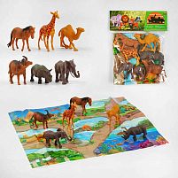 Набір диких тварин TK - 50911 "TK Group", 6 тварин, ігрове поле, у пакеті